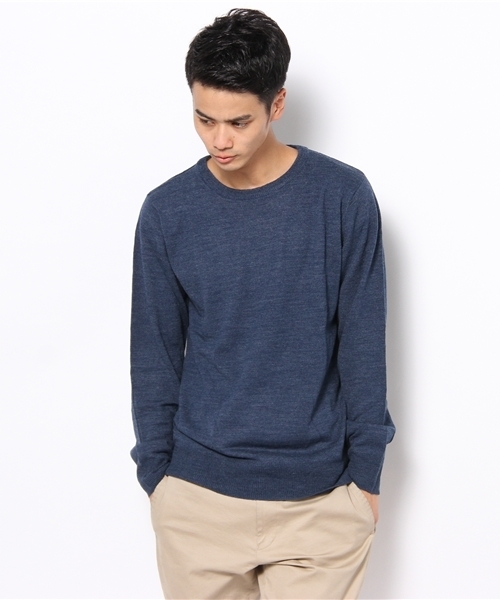 WEGO（ウィゴー）の「TOP杢クルーネックニット（ニット/セーター・メンズ・杢グレー/ネイビー/キャメル/レッド系その他/オレンジ/ブラック/マスタード/ワイン・MEDIUM/LARGE）」の3枚目の写真