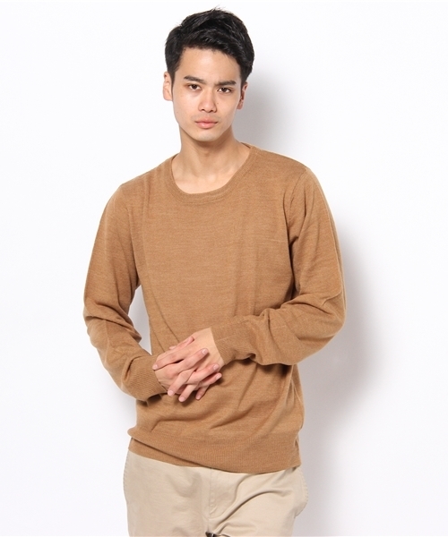 WEGO（ウィゴー）の「TOP杢クルーネックニット（ニット/セーター・メンズ・杢グレー/ネイビー/キャメル/レッド系その他/オレンジ/ブラック/マスタード/ワイン・MEDIUM/LARGE）」の5枚目の写真