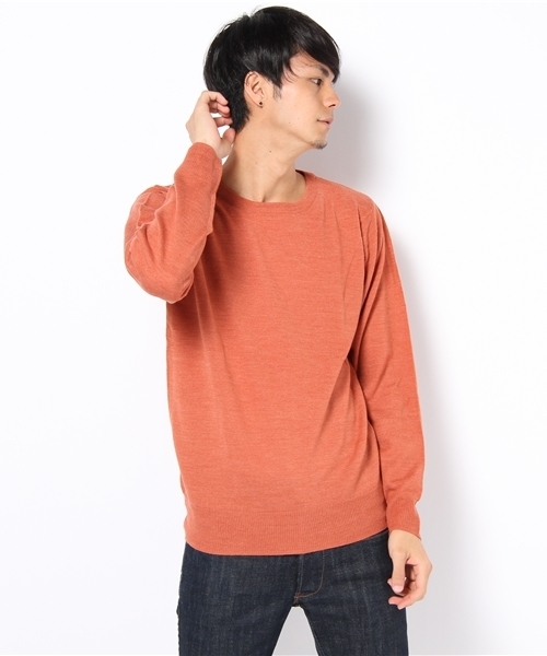 WEGO（ウィゴー）の「TOP杢クルーネックニット（ニット/セーター・メンズ・杢グレー/ネイビー/キャメル/レッド系その他/オレンジ/ブラック/マスタード/ワイン・MEDIUM/LARGE）」の8枚目の写真