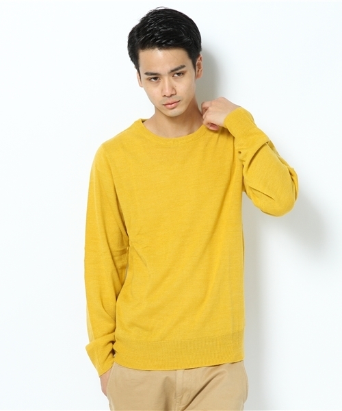 WEGO（ウィゴー）の「TOP杢クルーネックニット（ニット/セーター・メンズ・杢グレー/ネイビー/キャメル/レッド系その他/オレンジ/ブラック/マスタード/ワイン・MEDIUM/LARGE）」の4枚目の写真