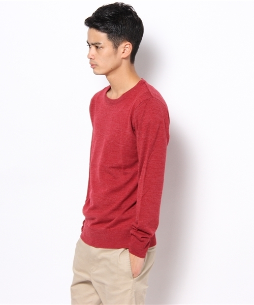 WEGO（ウィゴー）の「TOP杢クルーネックニット（ニット/セーター・メンズ・杢グレー/ネイビー/キャメル/レッド系その他/オレンジ/ブラック/マスタード/ワイン・MEDIUM/LARGE）」の9枚目の写真