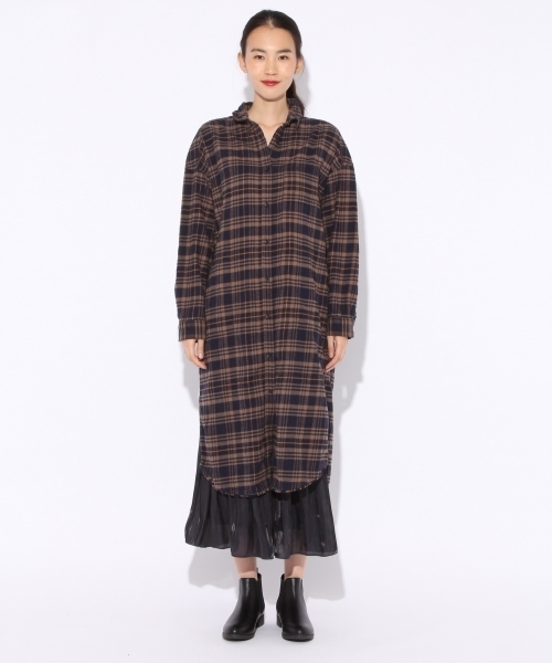 niko and...（ニコアンド）の「20ネルワイドシャツワンピース【niko and ...】（シャツワンピース・レディース・ブラック/ネイビー/クリーム・MEDIUM/LARGE）」の11枚目の写真