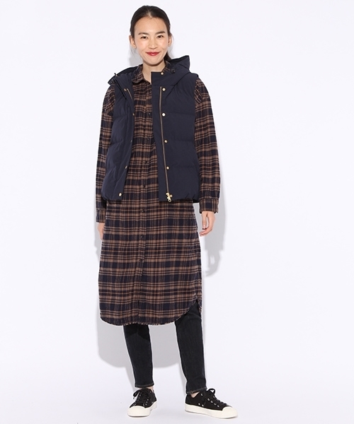 niko and...（ニコアンド）の「20ネルワイドシャツワンピース【niko and ...】（シャツワンピース・レディース・ブラック/ネイビー/クリーム・MEDIUM/LARGE）」の14枚目の写真