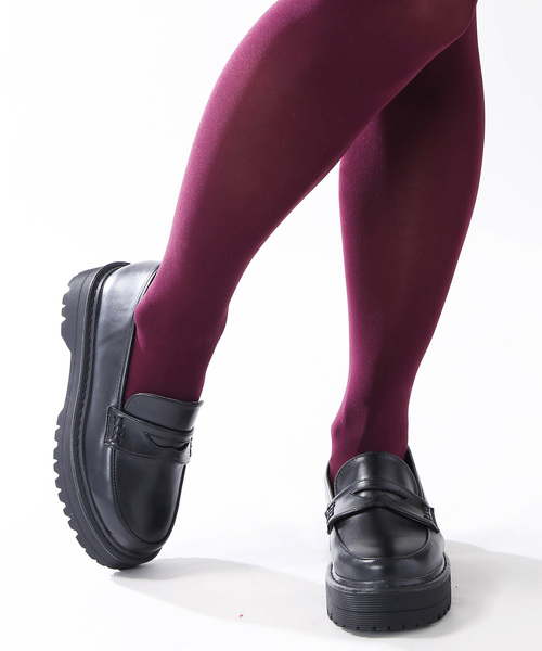 WEGO(ウィゴー)の「WEGO/厚底コインローファー(ローファー・レディース・ブラック/その他1/アニマル・MEDIUM/LARGE)」の4枚目の写真