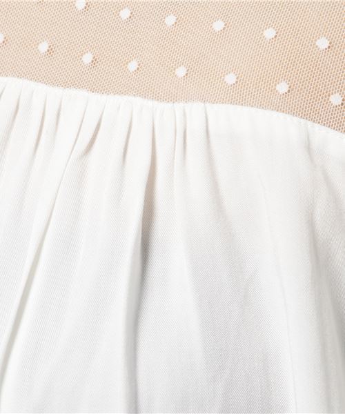 LBC（エルビーシー）の「チュールドットフリルネックブラウス（シャツ/ブラウス・レディース・ホワイト/ブラック・LARGE/MEDIUM）」の7枚目の写真