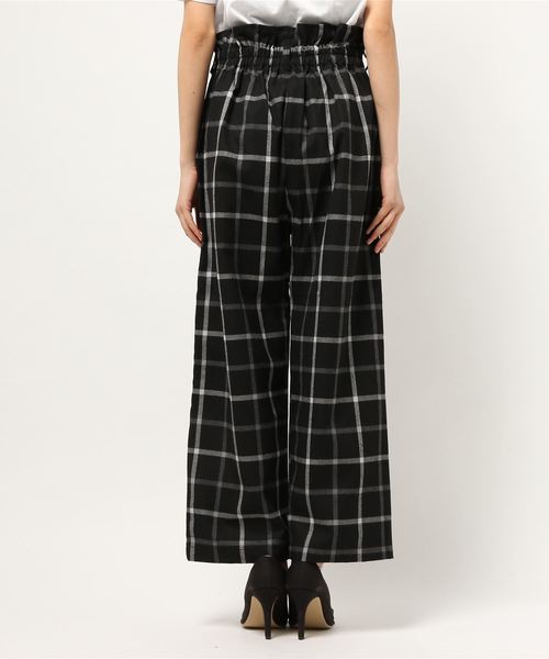 earth music&ecology（アースミュージックアンドエコロジー）の「・ハイウエストチェックワイドパンツ（その他パンツ・レディース・グレー/ブラック/ネイビー・FREE）」の5枚目の写真