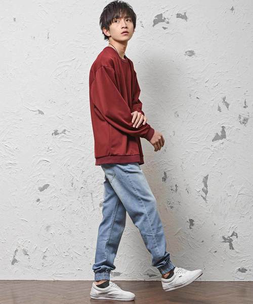 MinoriTY（マイノリティ）の「ストレッチデニムサルエルジョガーパンツ（デニムパンツ・メンズ・ブルー/サックスブルー・XL/M/L）」の3枚目の写真