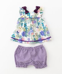 【一度のみ着用】ANNA SUI mini レトロフルーツ柄 ロンパース 80㌢ アナスイミニ(ANNA SUI mini)のカーバーオール/ロンパース