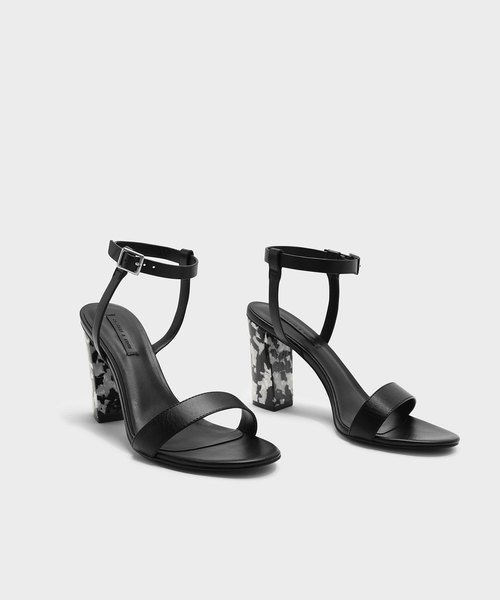 CHARLES & KEITH(チャールズ & キース)の「シェルエフェクトブロックヒールサンダル / SHELL EFFECT BLOCK HEEL SANDALS(サンダル・レディース・ブラック/ピンク・25.5cm/25cm/22.5cm/23.5cm/23cm/24.5cm)」の5枚目の写真
