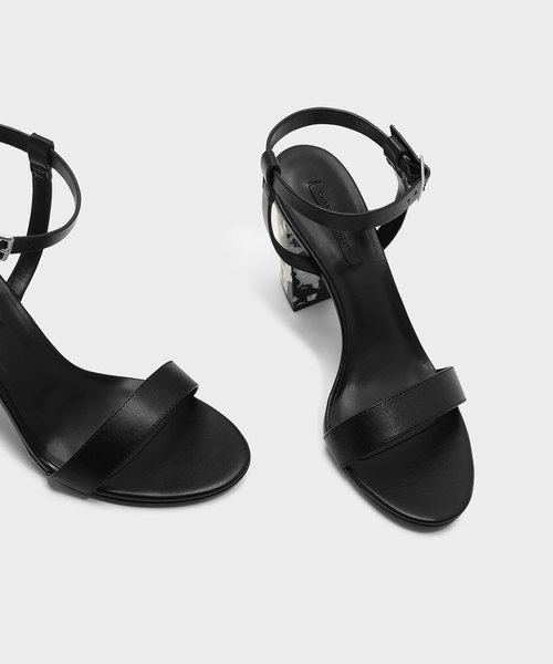 CHARLES & KEITH(チャールズ & キース)の「シェルエフェクトブロックヒールサンダル / SHELL EFFECT BLOCK HEEL SANDALS(サンダル・レディース・ブラック/ピンク・25.5cm/25cm/22.5cm/23.5cm/23cm/24.5cm)」の7枚目の写真