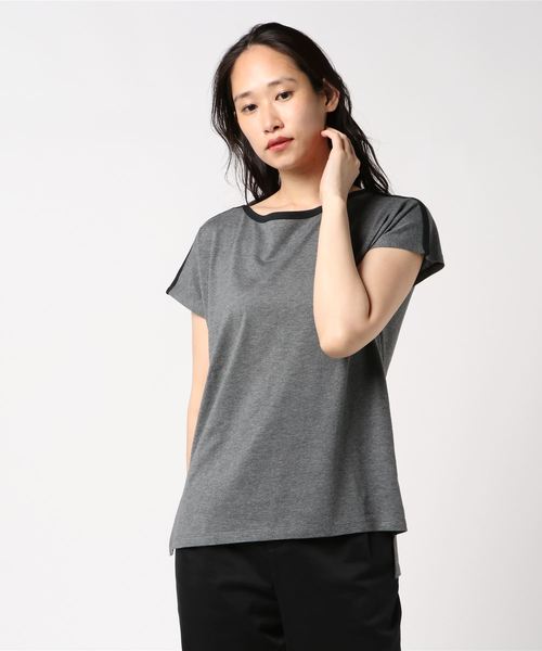 AMERICAN HOLIC（アメリカンホリック）の「・60新彊綿天竺半袖変形ボートBOXチュニック（Tシャツ/カットソー・レディース・オフホワイト/グレー系その他2/その他7・FREE）」の14枚目の写真