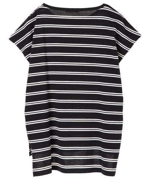 AMERICAN HOLIC（アメリカンホリック）の「・60新彊綿天竺半袖変形ボートBOXチュニック（Tシャツ/カットソー・レディース・オフホワイト/グレー系その他2/その他7・FREE）」の10枚目の写真