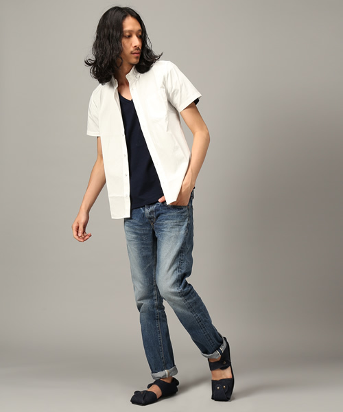 Denime(ドゥニーム)の「S/S TYPEWRITER BD SHIRTS(シャツ/ブラウス・メンズ・マスタード/グリーン/サックスブルー/ホワイト・LARGE/SMALL/MEDIUM)」の5枚目の写真