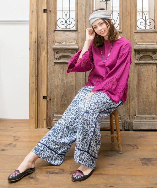 チャイハネ（チャイハネ）の「【チャイハネ】カミーラネックレス（ネックレス・レディース・ブラック/ブルー・FREE）」の6枚目の写真