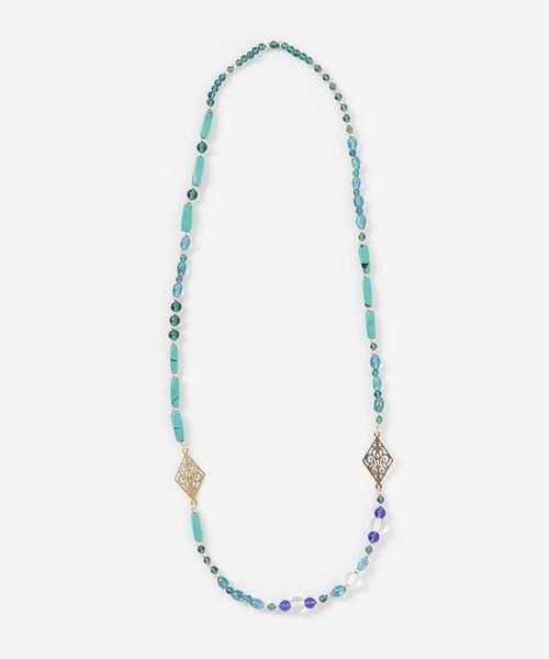 チャイハネ（チャイハネ）の「【チャイハネ】カミーラネックレス（ネックレス・レディース・ブラック/ブルー・FREE）」の2枚目の写真