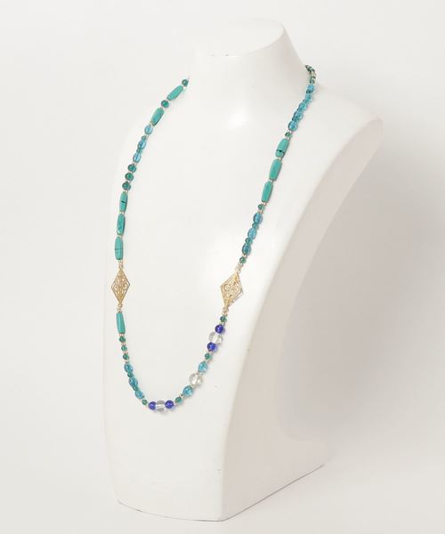 チャイハネ（チャイハネ）の「【チャイハネ】カミーラネックレス（ネックレス・レディース・ブラック/ブルー・FREE）」の3枚目の写真