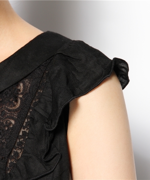 mysty woman（ミスティウーマン）の「バック釦ブラウス（シャツ/ブラウス・レディース・ブラック/オフホワイト/ピンクベージュ・MEDIUM）」の9枚目の写真