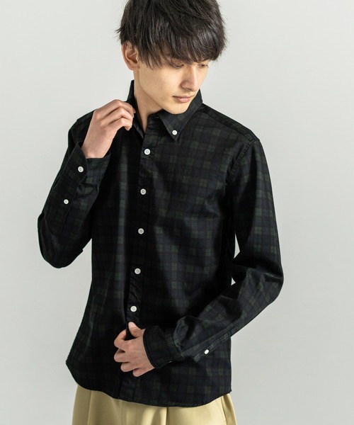 Audience（オーディエンス）の「日本製 シャーリング加工 ボタンダウン 長袖シャツ（シャツ/ブラウス・メンズ・ブラック系その他2/ブルー系その他3/ブルー/ブルー系その他2/ブラウン系その他/グレー系その他/ブルー系その他4/オフホワイト/ブルー系その他5/ブラック系その他/ネイビー/ブルー系その他/ピンク/ライトブルー/サックスブルー/ホワイト/ダークネイビー/ベージュ/ホワイト系その他/ブラック系その他3・S/M/L/XL）」の6枚目の写真