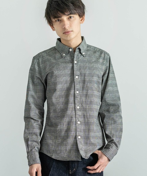 Audience（オーディエンス）の「日本製 シャーリング加工 ボタンダウン 長袖シャツ（シャツ/ブラウス・メンズ・ブラック系その他2/ブルー系その他3/ブルー/ブルー系その他2/ブラウン系その他/グレー系その他/ブルー系その他4/オフホワイト/ブルー系その他5/ブラック系その他/ネイビー/ブルー系その他/ピンク/ライトブルー/サックスブルー/ホワイト/ダークネイビー/ベージュ/ホワイト系その他/ブラック系その他3・S/M/L/XL）」の9枚目の写真