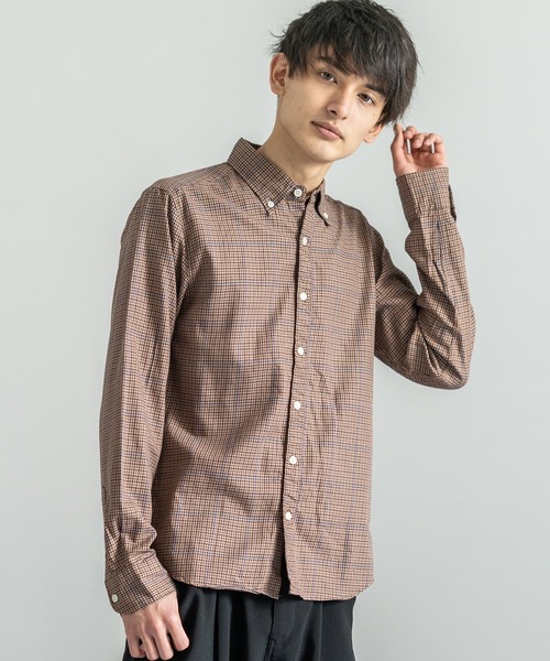 Audience（オーディエンス）の「日本製 シャーリング加工 ボタンダウン 長袖シャツ（シャツ/ブラウス・メンズ・ブラック系その他2/ブルー系その他3/ブルー/ブルー系その他2/ブラウン系その他/グレー系その他/ブルー系その他4/オフホワイト/ブルー系その他5/ブラック系その他/ネイビー/ブルー系その他/ピンク/ライトブルー/サックスブルー/ホワイト/ダークネイビー/ベージュ/ホワイト系その他/ブラック系その他3・S/M/L/XL）」の10枚目の写真