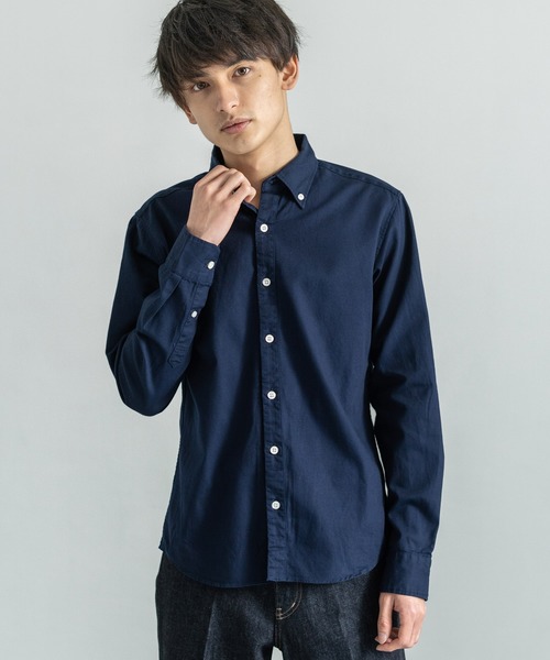 Audience（オーディエンス）の「日本製 シャーリング加工 ボタンダウン 長袖シャツ（シャツ/ブラウス・メンズ・ブラック系その他2/ブルー系その他3/ブルー/ブルー系その他2/ブラウン系その他/グレー系その他/ブルー系その他4/オフホワイト/ブルー系その他5/ブラック系その他/ネイビー/ブルー系その他/ピンク/ライトブルー/サックスブルー/ホワイト/ダークネイビー/ベージュ/ホワイト系その他/ブラック系その他3・S/M/L/XL）」の13枚目の写真