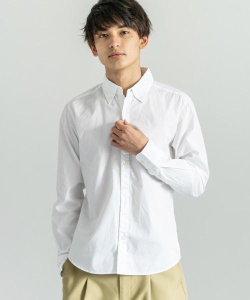 Audience（オーディエンス）の「日本製 シャーリング加工 ボタンダウン 長袖シャツ（シャツ/ブラウス・メンズ・ブラック系その他2/ブルー系その他3/ブルー/ブルー系その他2/ブラウン系その他/グレー系その他/ブルー系その他4/オフホワイト/ブルー系その他5/ブラック系その他/ネイビー/ブルー系その他/ピンク/ライトブルー/サックスブルー/ホワイト/ダークネイビー/ベージュ/ホワイト系その他/ブラック系その他3・S/M/L/XL）」の3枚目の写真