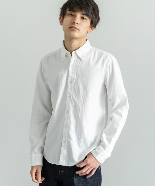 Audience（オーディエンス）の「日本製 シャーリング加工 ボタンダウン 長袖シャツ（シャツ/ブラウス・メンズ・ブラック系その他2/ブルー系その他3/ブルー/ブルー系その他2/ブラウン系その他/グレー系その他/ブルー系その他4/オフホワイト/ブルー系その他5/ブラック系その他/ネイビー/ブルー系その他/ピンク/ライトブルー/サックスブルー/ホワイト/ダークネイビー/ベージュ/ホワイト系その他/ブラック系その他3・S/M/L/XL）」の4枚目の写真