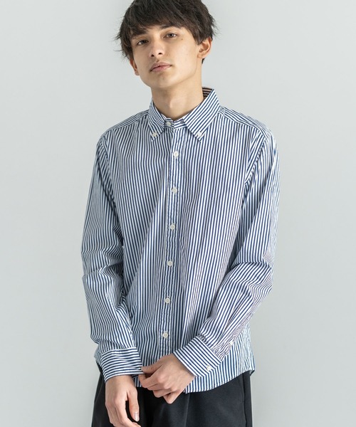 Audience（オーディエンス）の「日本製 シャーリング加工 ボタンダウン 長袖シャツ（シャツ/ブラウス・メンズ・ブラック系その他2/ブルー系その他3/ブルー/ブルー系その他2/ブラウン系その他/グレー系その他/ブルー系その他4/オフホワイト/ブルー系その他5/ブラック系その他/ネイビー/ブルー系その他/ピンク/ライトブルー/サックスブルー/ホワイト/ダークネイビー/ベージュ/ホワイト系その他/ブラック系その他3・S/M/L/XL）」の18枚目の写真