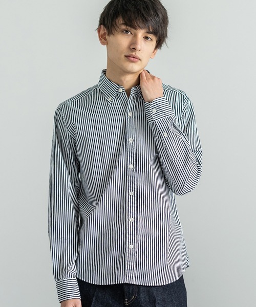 Audience（オーディエンス）の「日本製 シャーリング加工 ボタンダウン 長袖シャツ（シャツ/ブラウス・メンズ・ブラック系その他2/ブルー系その他3/ブルー/ブルー系その他2/ブラウン系その他/グレー系その他/ブルー系その他4/オフホワイト/ブルー系その他5/ブラック系その他/ネイビー/ブルー系その他/ピンク/ライトブルー/サックスブルー/ホワイト/ダークネイビー/ベージュ/ホワイト系その他/ブラック系その他3・S/M/L/XL）」の2枚目の写真