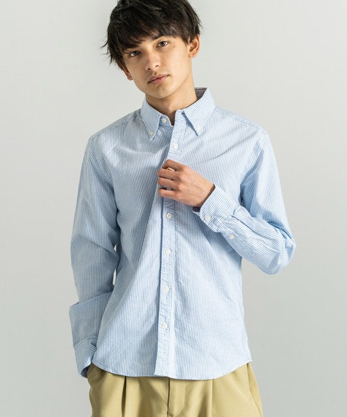 Audience（オーディエンス）の「日本製 シャーリング加工 ボタンダウン 長袖シャツ（シャツ/ブラウス・メンズ・ブラック系その他2/ブルー系その他3/ブルー/ブルー系その他2/ブラウン系その他/グレー系その他/ブルー系その他4/オフホワイト/ブルー系その他5/ブラック系その他/ネイビー/ブルー系その他/ピンク/ライトブルー/サックスブルー/ホワイト/ダークネイビー/ベージュ/ホワイト系その他/ブラック系その他3・S/M/L/XL）」の19枚目の写真