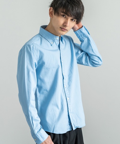 Audience（オーディエンス）の「日本製 シャーリング加工 ボタンダウン 長袖シャツ（シャツ/ブラウス・メンズ・ブラック系その他2/ブルー系その他3/ブルー/ブルー系その他2/ブラウン系その他/グレー系その他/ブルー系その他4/オフホワイト/ブルー系その他5/ブラック系その他/ネイビー/ブルー系その他/ピンク/ライトブルー/サックスブルー/ホワイト/ダークネイビー/ベージュ/ホワイト系その他/ブラック系その他3・S/M/L/XL）」の12枚目の写真