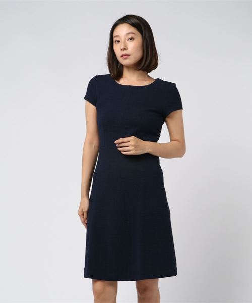 HUGO(ヒューゴ)の「ジャージー クオリティ コットン ミックス ドレス(ワンピース・レディース・ネイビー・S/M/L/XS)」の1枚目の写真