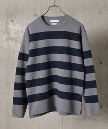 SHIPS JET BLUE: タフニット ボーダークルーネック