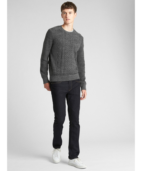 GAP(ギャップ)の「バディング ケーブルニット クルーネック プルオーバーセーター(ニット/セーター・メンズ・オフホワイト/チャコールグレー/ネイビー/グリーン・L/M/XL/XS/S)」の6枚目の写真