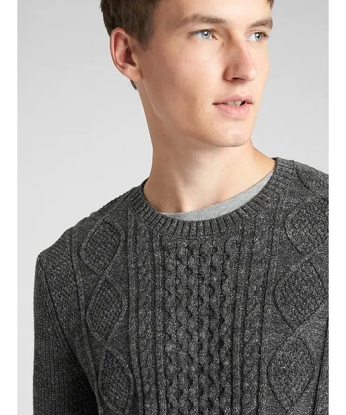 GAP(ギャップ)の「バディング ケーブルニット クルーネック プルオーバーセーター(ニット/セーター・メンズ・オフホワイト/チャコールグレー/ネイビー/グリーン・L/M/XL/XS/S)」の7枚目の写真