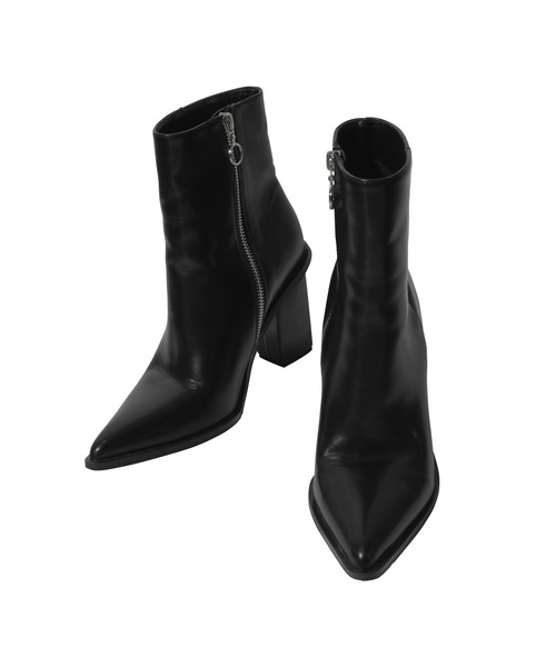 EIMY ISTOIRE（エイミーイストワール）の「スクエアヒールショートブーツ（ブーツ・レディース・ホワイト/ブラック・MEDIUM/LARGE/SMALL）」の6枚目の写真