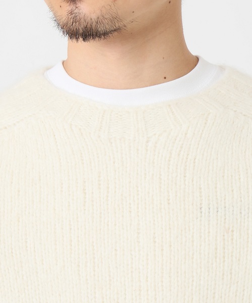 INVERALLAN（インバーアラン）の「【Begin掲載】INVERALLAN×EDIFICE / インバーアラン別注 アルパカMIXクルーネックニット（ニット/セーター・メンズ・ホワイト/ブラック/ブルー/ブルーグリーン/オレンジ・38/40/42）」の12枚目の写真