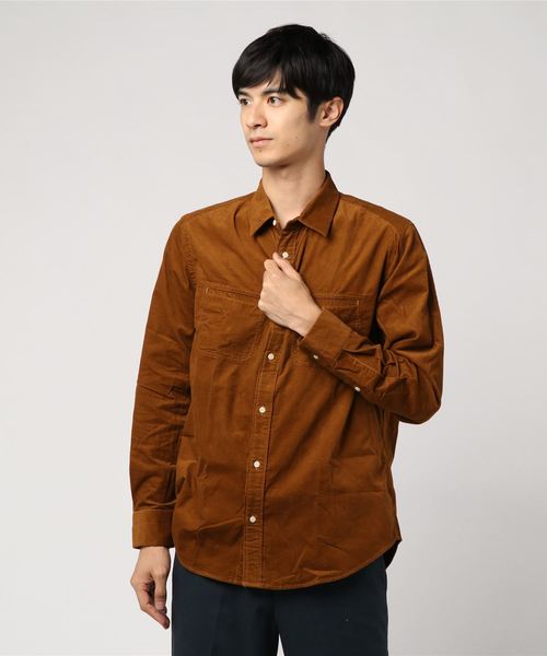 HAND ROOM(ハンドルーム)の「HAND ROOM: コーデュロイシャツ(シャツ/ブラウス・メンズ・ダークブラウン/ネイビー/マスタード・S/M/L)」の1枚目の写真