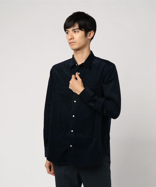 HAND ROOM(ハンドルーム)の「HAND ROOM: コーデュロイシャツ(シャツ/ブラウス・メンズ・ダークブラウン/ネイビー/マスタード・S/M/L)」の2枚目の写真