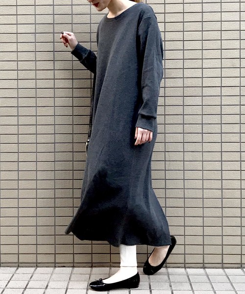 archives（アルシーヴ）の「【ZOZO限定】バックレースアップサーマルワンピース（ワンピース・レディース・チャコールグレー/ブラック/ブラウン/アイボリー・MEDIUM）」の5枚目の写真