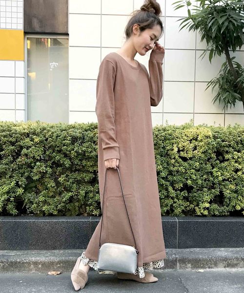 archives（アルシーヴ）の「【ZOZO限定】バックレースアップサーマルワンピース（ワンピース・レディース・チャコールグレー/ブラック/ブラウン/アイボリー・MEDIUM）」の11枚目の写真