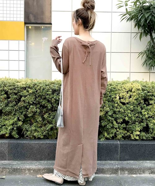 archives（アルシーヴ）の「【ZOZO限定】バックレースアップサーマルワンピース（ワンピース・レディース・チャコールグレー/ブラック/ブラウン/アイボリー・MEDIUM）」の13枚目の写真