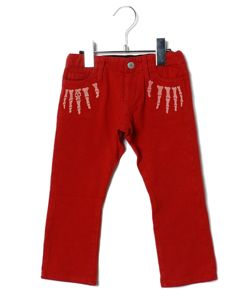 HYSTERIC MINI（ヒステリックミニ）の「Outside the pocket スリム天竺パンツ（その他パンツ・キッズ・レッド/チャコール・100/110/120）」の2枚目の写真