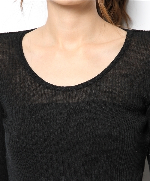 goa(ゴア)の「アンゴラミックステレコロンTチュニック(Tシャツ/カットソー・レディース・ブラック/グレー/ベージュ/カーキ/ネイビー/キャメル/オレンジ・FREE)」の11枚目の写真