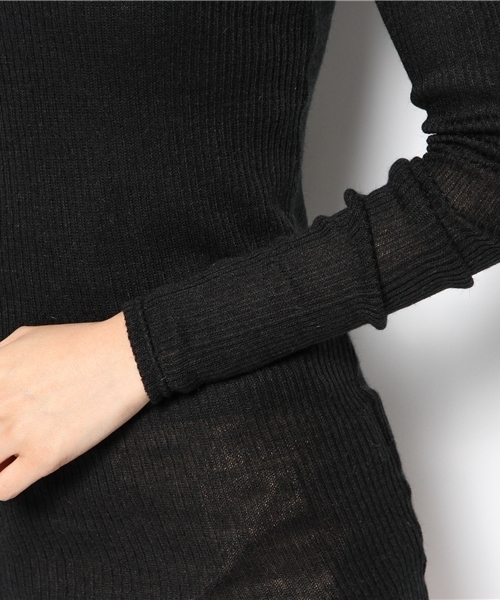 goa(ゴア)の「アンゴラミックステレコロンTチュニック(Tシャツ/カットソー・レディース・ブラック/グレー/ベージュ/カーキ/ネイビー/キャメル/オレンジ・FREE)」の12枚目の写真