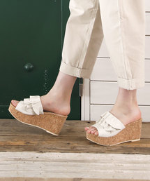 VIVIAN | フリルアッパー本コルク巻きウェッジヒールサンダル(サンダル)