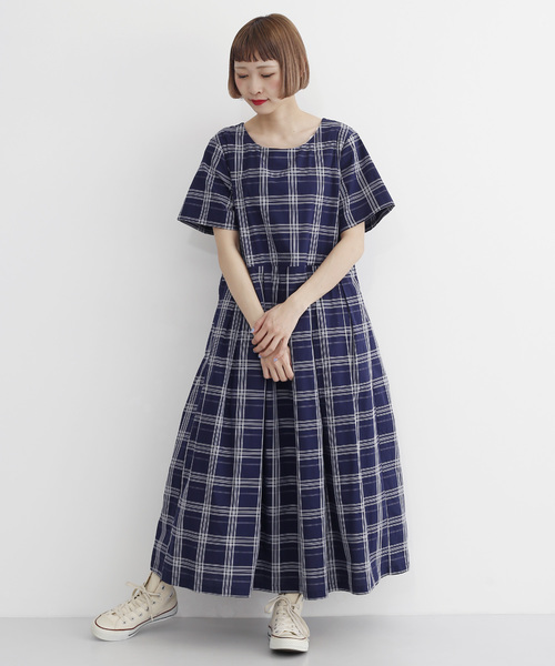 Merlot メルロー の チェックボックスタック切替ワンピース2924 ワンピース Wear