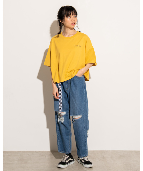 WEGO（ウィゴー）の「WEGO/ワイドルーズロゴプリントTシャツ（Tシャツ/カットソー・レディース・ホワイト/ベージュ/イエロー/パープル/ホワイト系その他/スミクロ・FREE）」の17枚目の写真