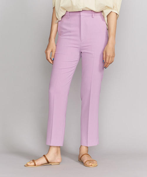 BEAUTY&YOUTH UNITED ARROWS（ビューティーアンドユースユナイテッドアローズ）の「BY ツイルセンタープレス9分丈パンツо（その他パンツ・レディース・ブラウン/ネイビー/ライラック・SMALL/LARGE/MEDIUM）」の3枚目の写真