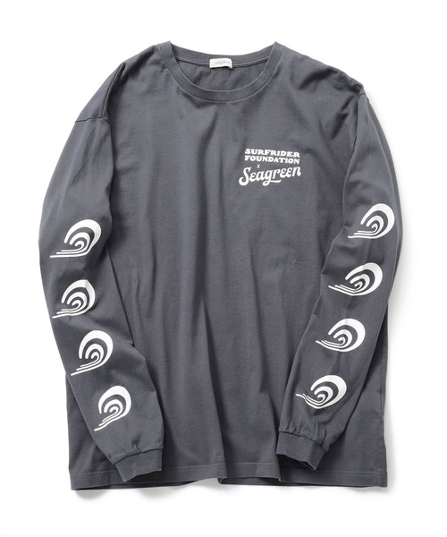 SEAGREEN（シーグリーン）の「SEAGREEN(シーグリーン)×SURFRIDER L/Ｓ2 カットソー（Tシャツ/カットソー・メンズ・ホワイト/チャコールグレー・1/2/3）」の2枚目の写真